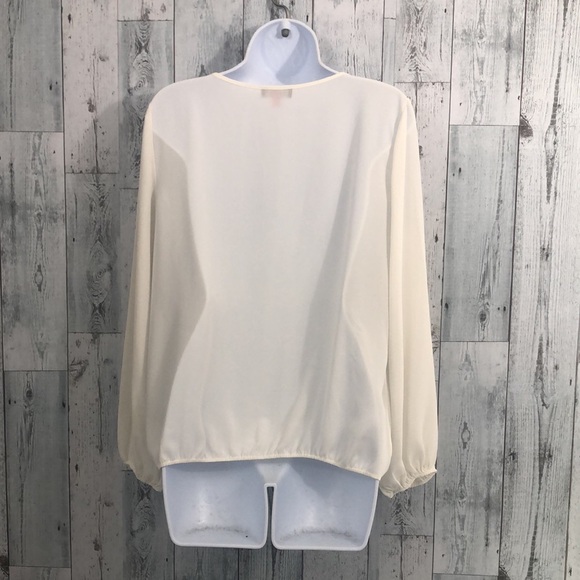 Vince Camuto Wrap Front Keyhole Sheer Blouse Sz: S - Picture 3 of 9